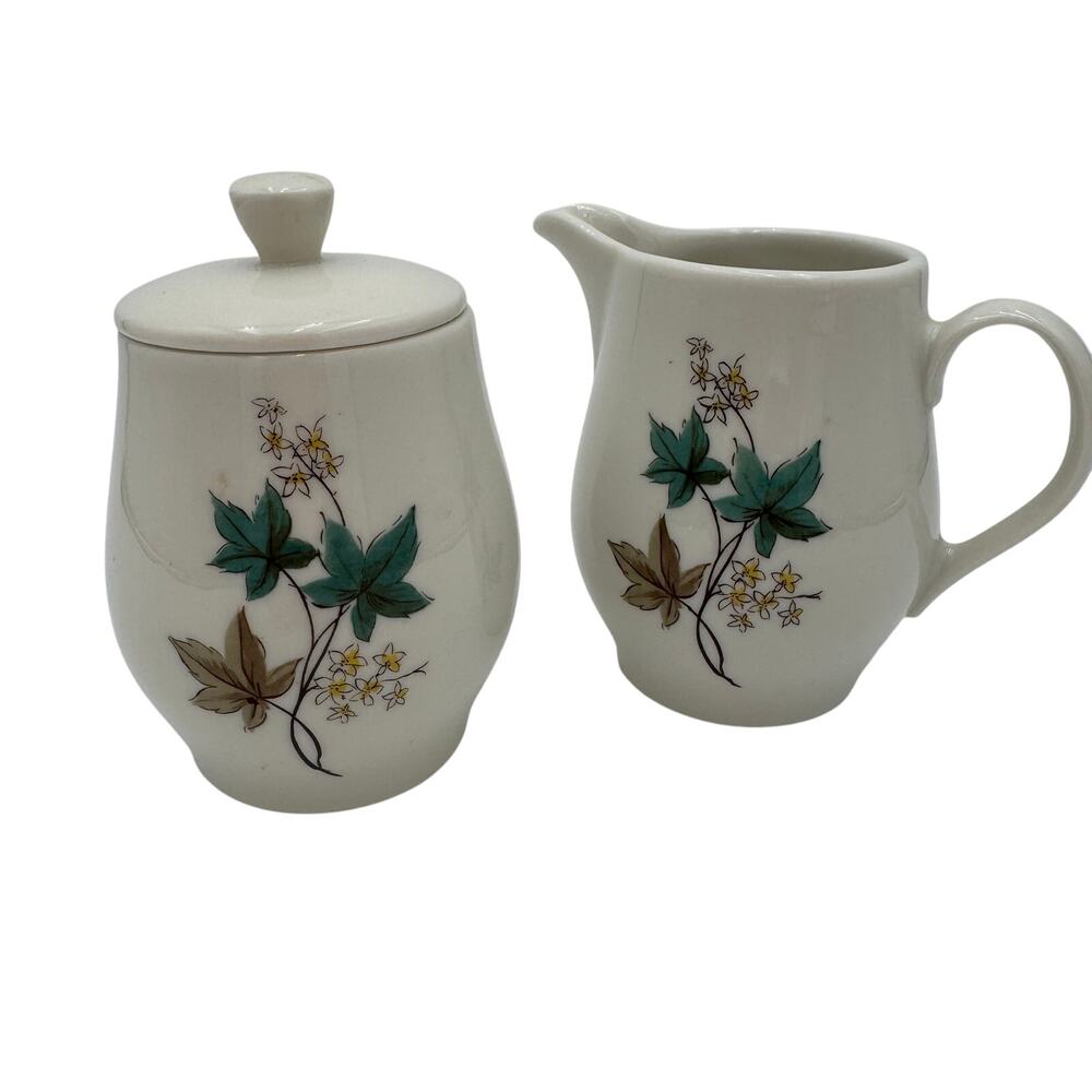 Vintage Woodbine Cream and Sugar by Syracuse Carefree Fine China 1960's